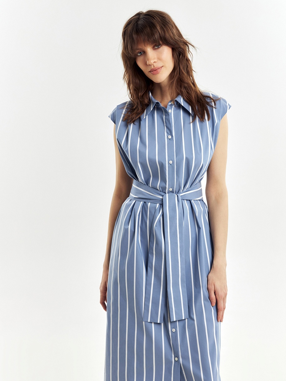 Летнее платье-халат в полоску