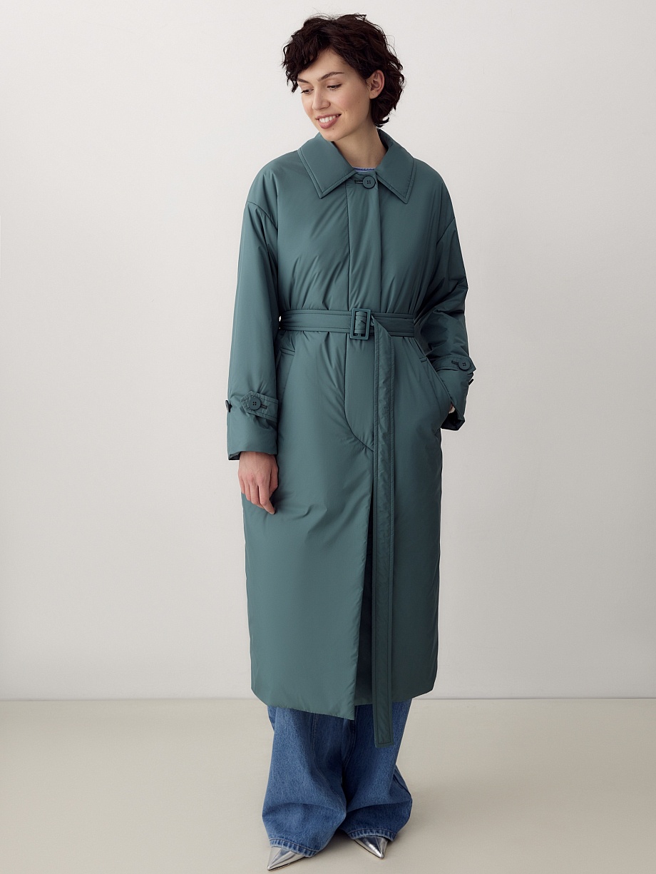 Пальто-тренч со съёмным капюшоном