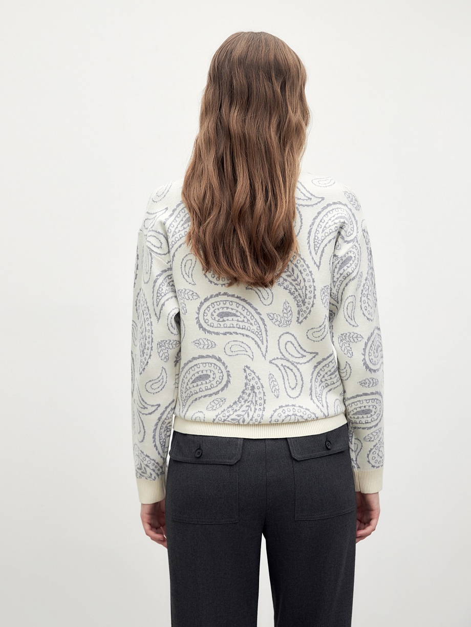 Вязаный джемпер из вискозной пряжи 