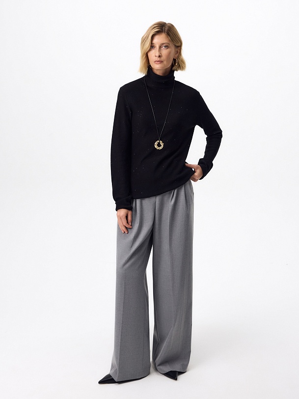 Водолазка из шерсти мериноса с микропайетками