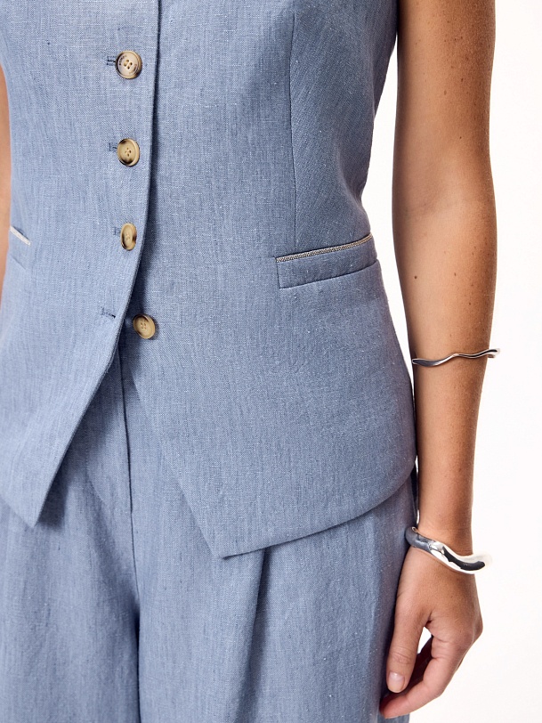 Жилет из премиального 100% льна 