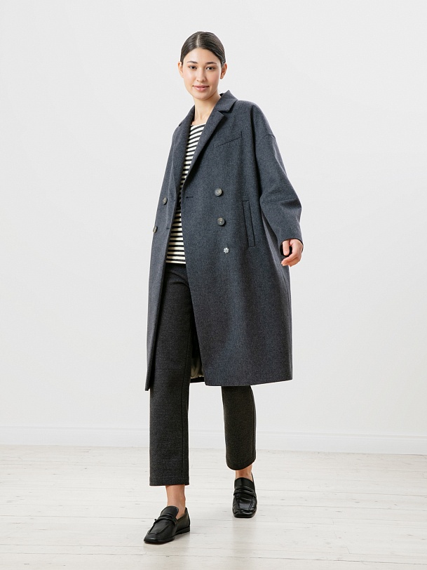 Шерстяное пальто еврозима с мембраной и утепленной спинкой