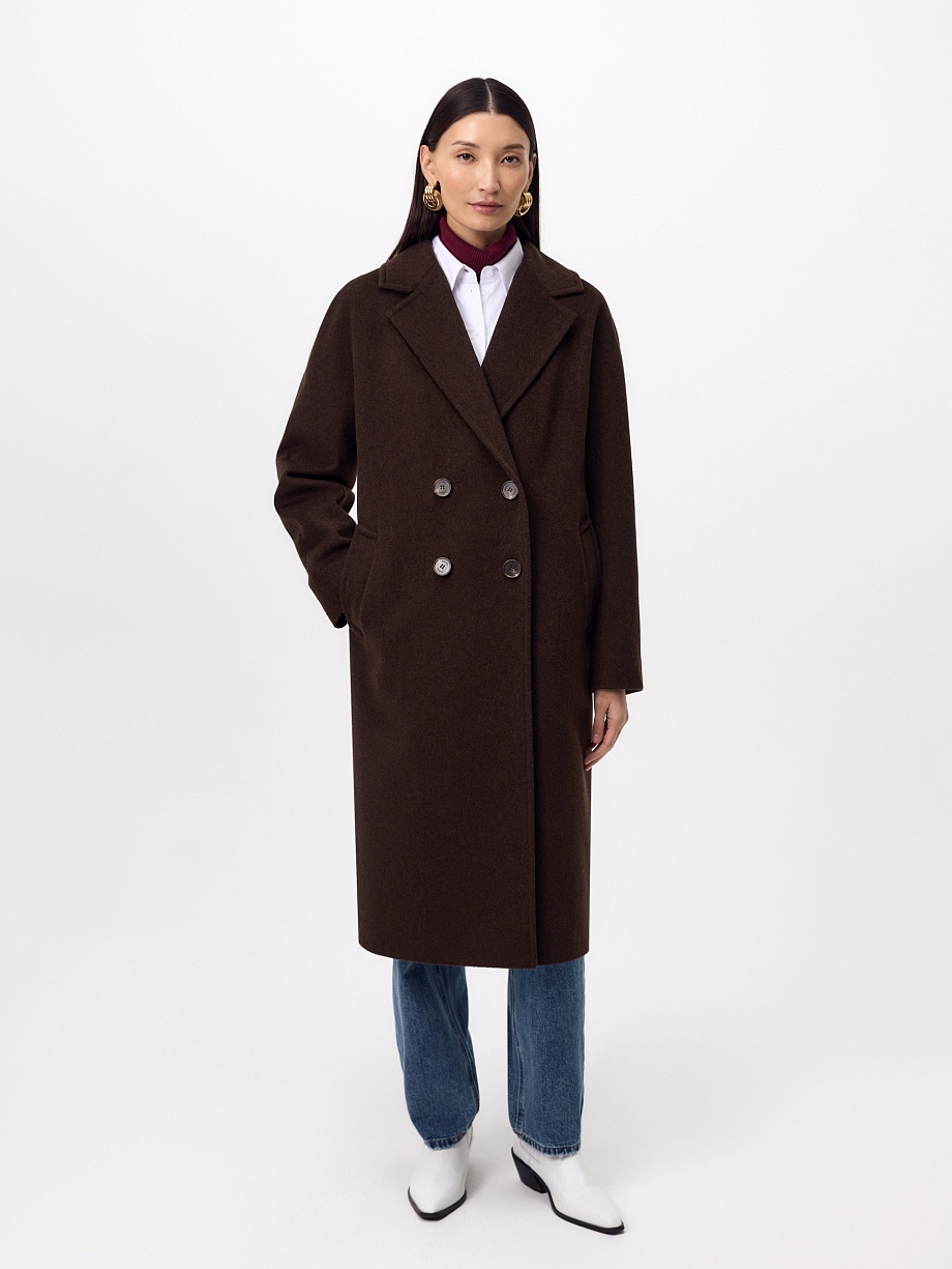 Пальто из шерсти с мембраной, утеплённой спинкой и съёмным капюшоном