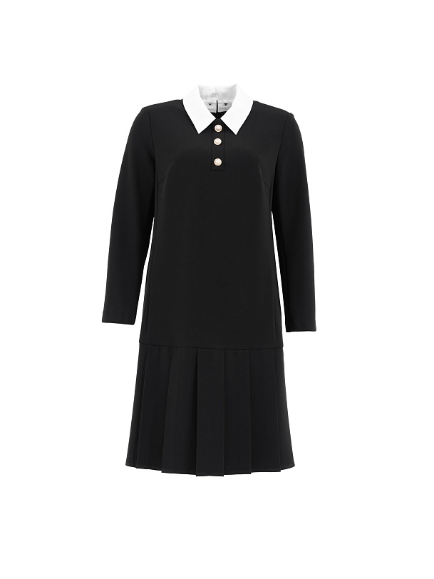 Платье прямого силуэта из костюмной ткани