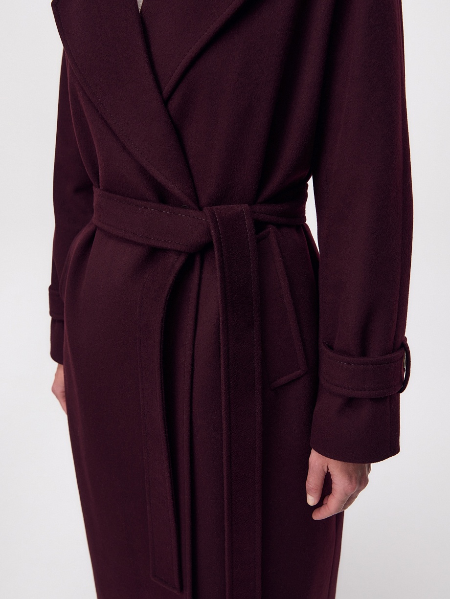 Пальто из шерсти с мембраной, утеплённой спинкой и съёмным капюшоном