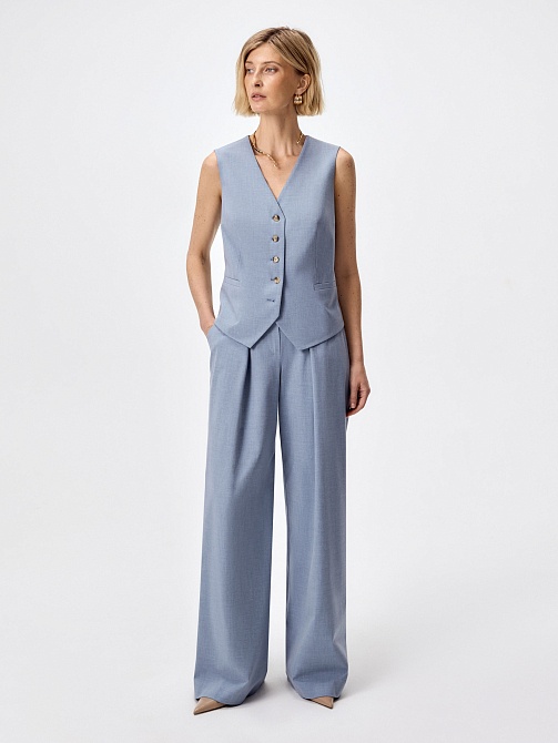 Брюки-палаццо из костюмной ткани