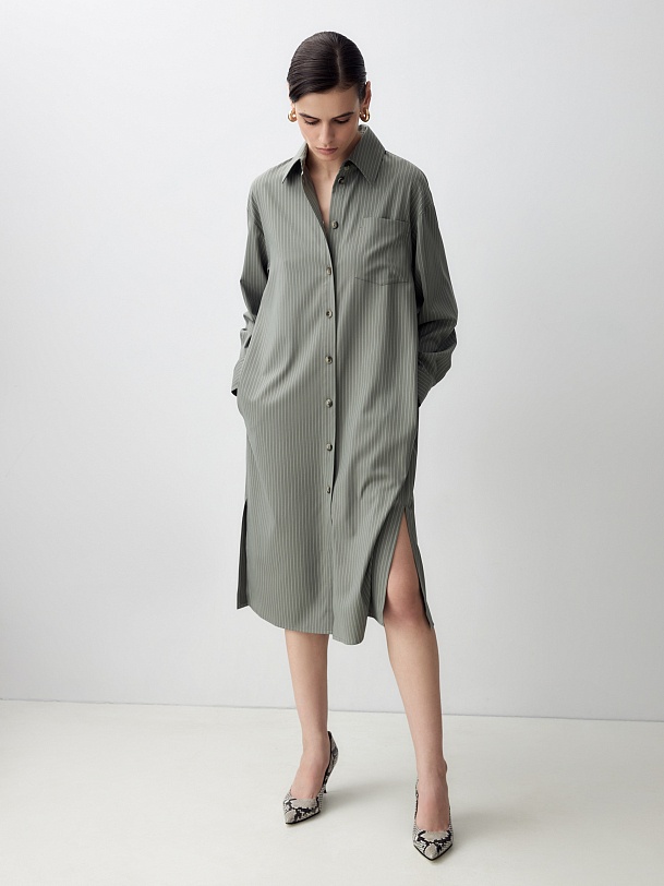Платье-рубашка в полоску
