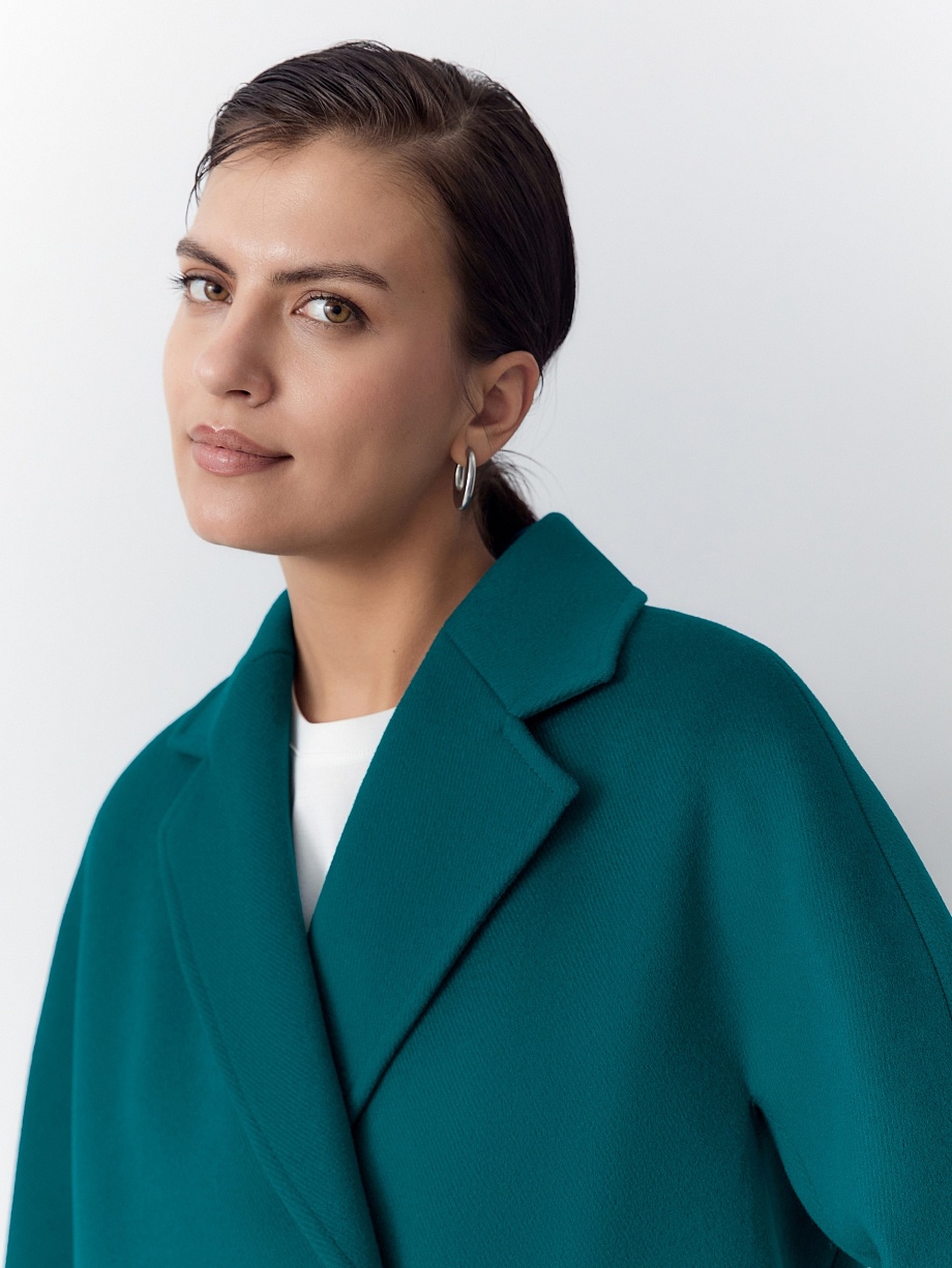 Укороченное пальто из шерсти с мембраной