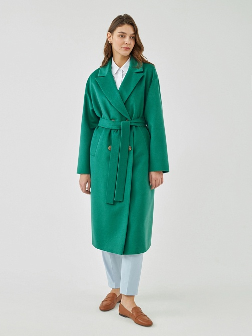 Шерстяное демисезонное пальто с мембраной