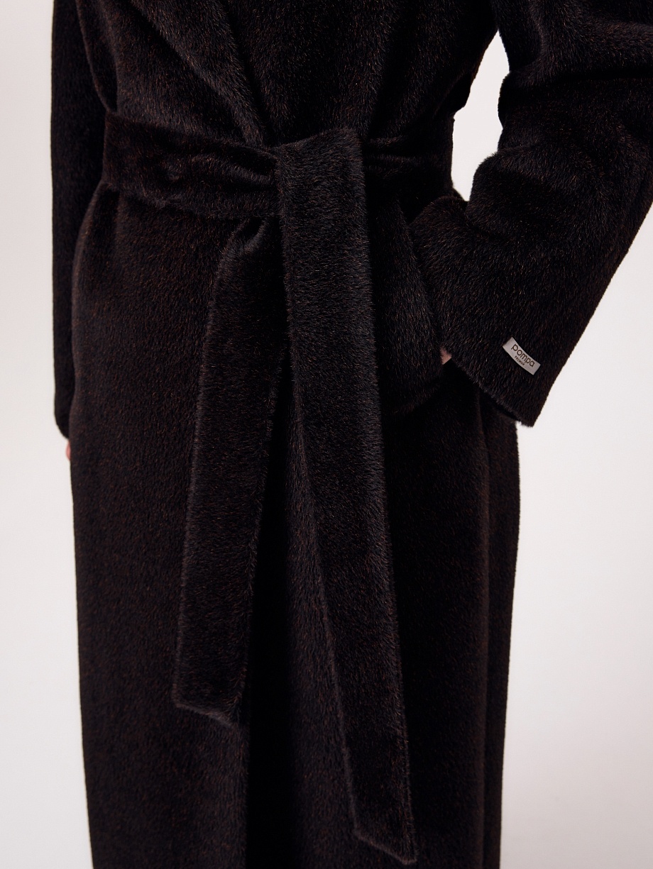 Пальто из шерсти Альпака Беби Сури с мембраной и утеплённой спинкой