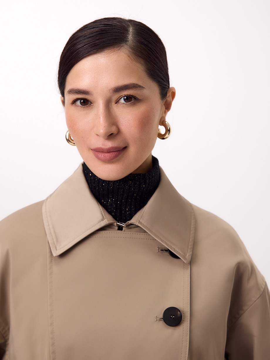 Пальто-тренч с мембраной и тонким утеплителем