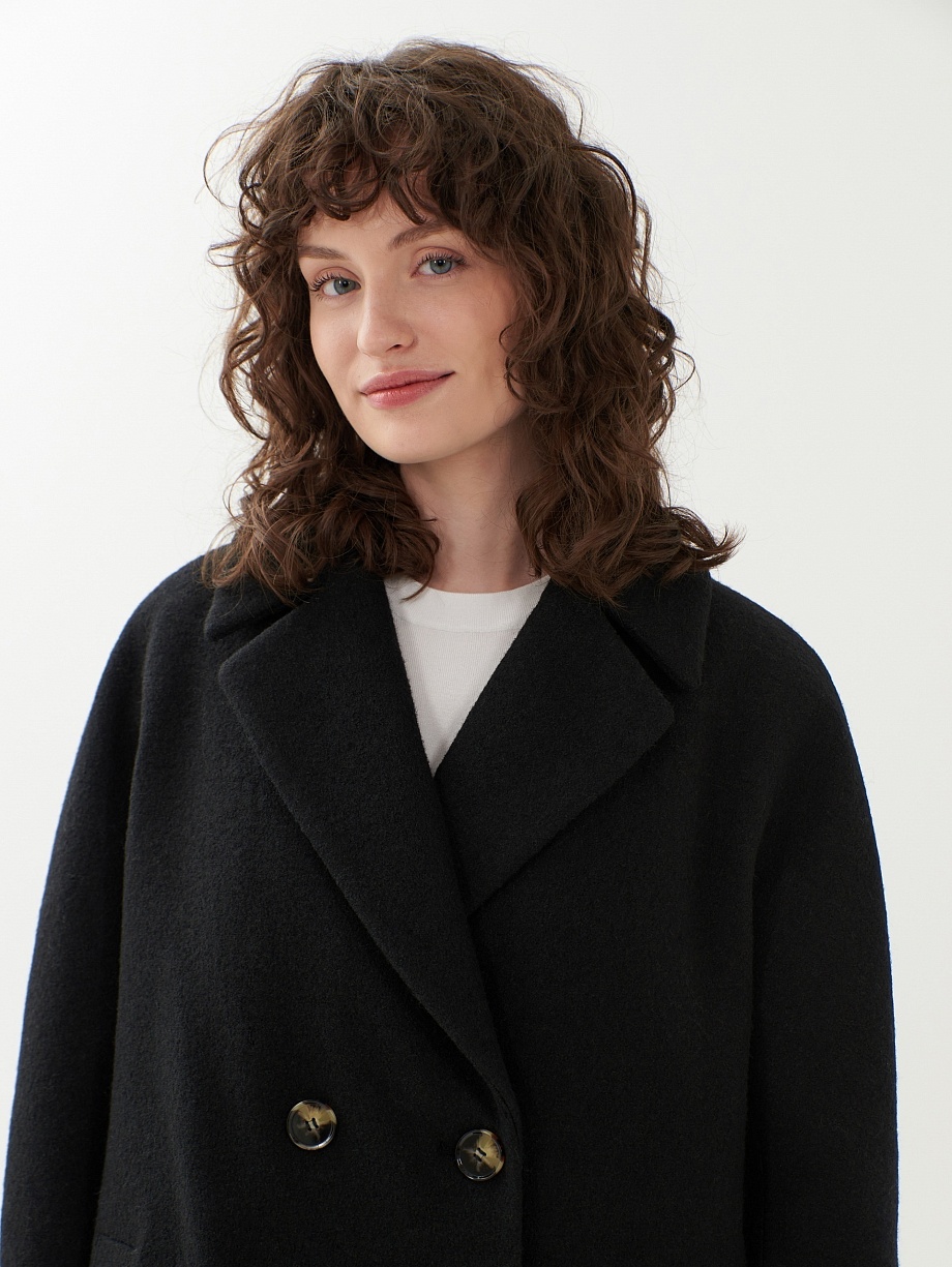 Зимнее полупальто из варёной шерсти с мембраной