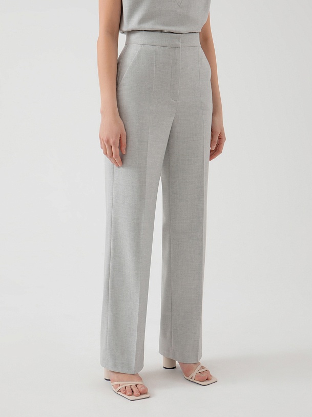 Брюки прямые на высокой посадке