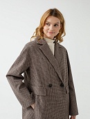 Пальто женское еврозима в принте пье-де-пуль с мембраной и утепленной спинкой POMPA арт.1018711m90090