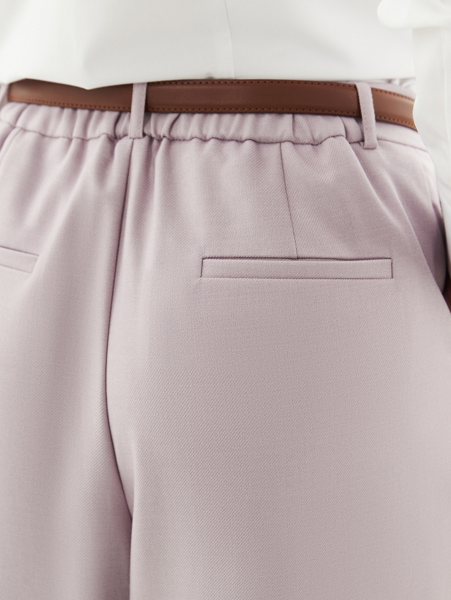 Широкие брюки со складками из костюмной ткани 