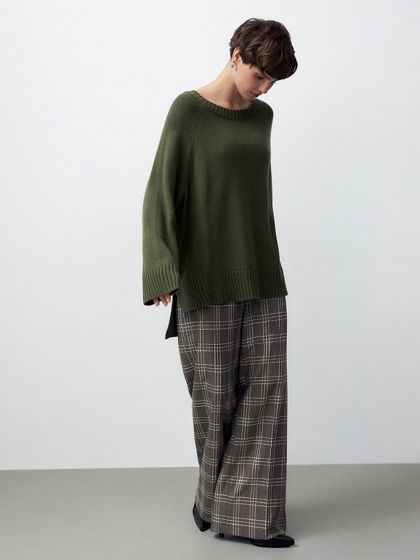 Свободный джемпер из вязаного трикотажа