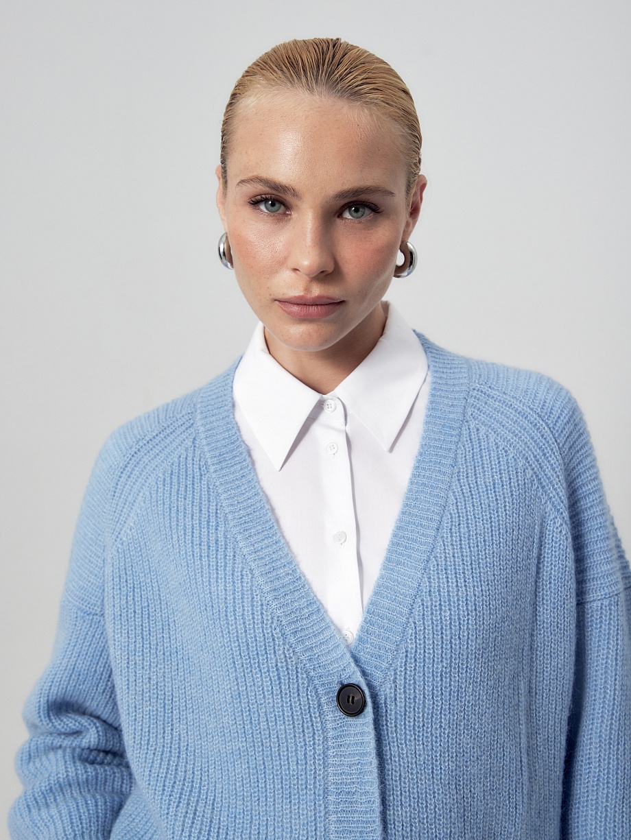 Кардиган из мягкого мохера и шерсти