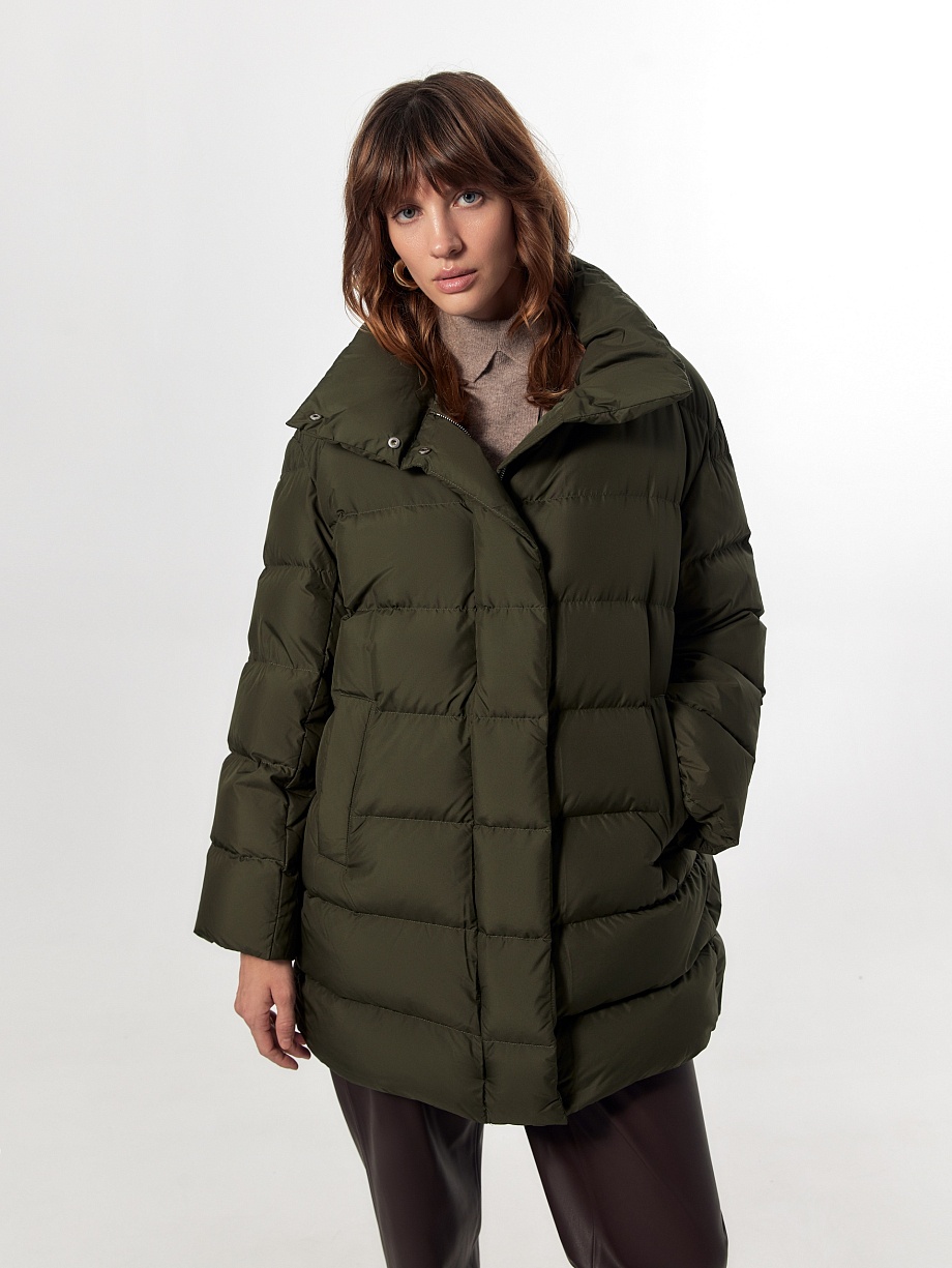 Укороченный пуховик с мембраной и утеплителем 90% пух и 10% перо