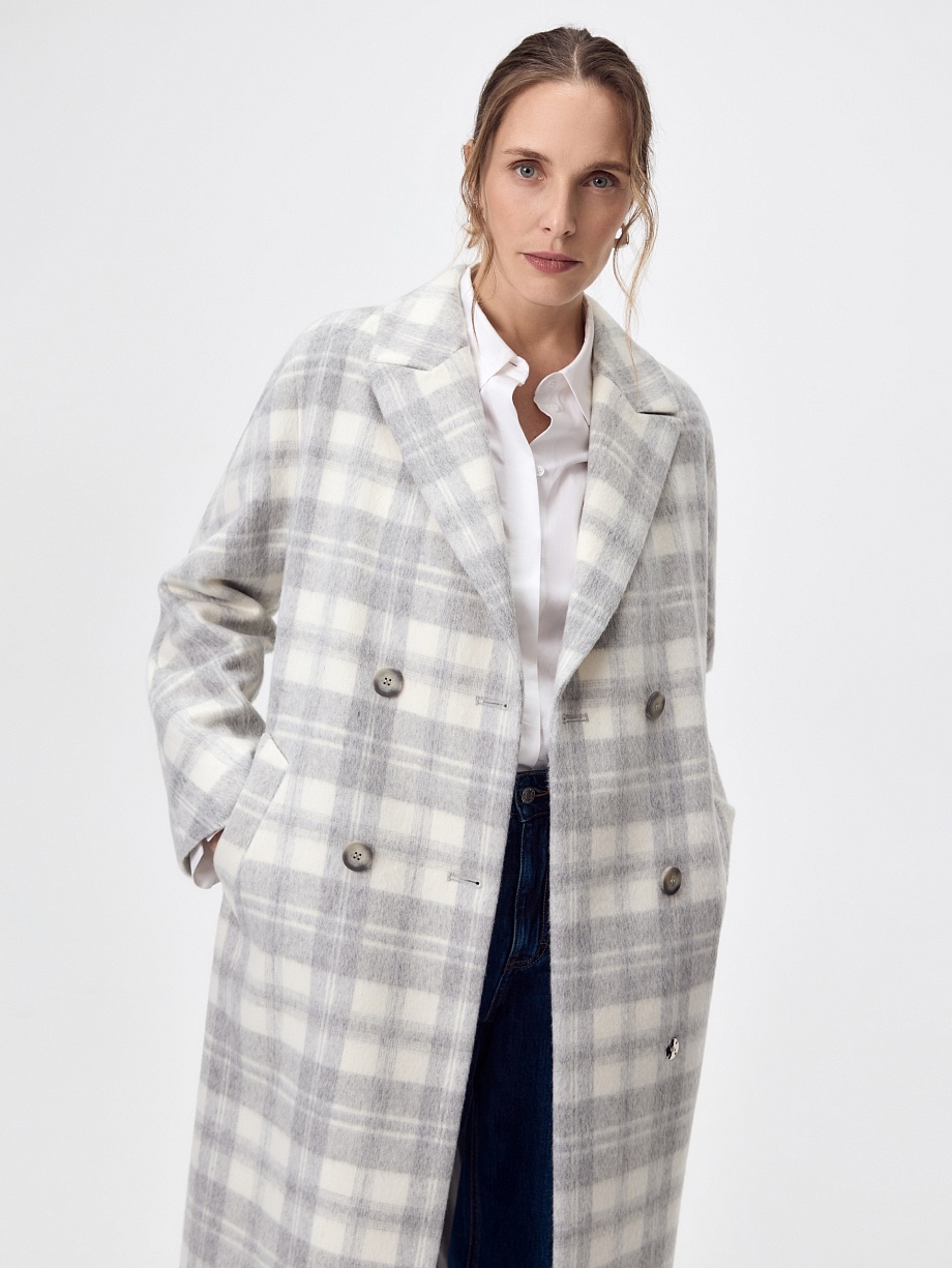 Пальто из шерсти с мембраной и съёмным капюшоном