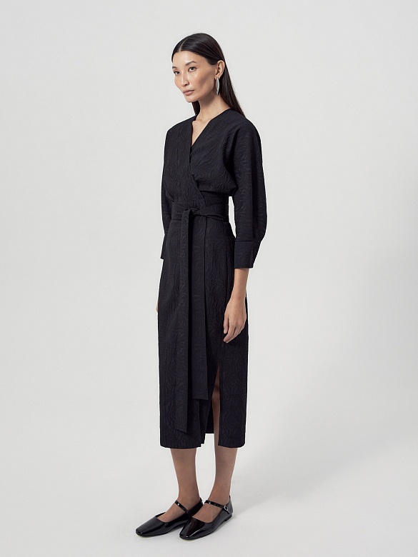 Платье на запах из фактурной ткани POMPA арт.2136471so0299