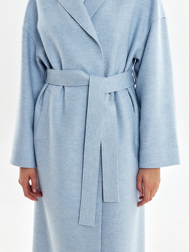 Пальто-халат из варёной шерсти