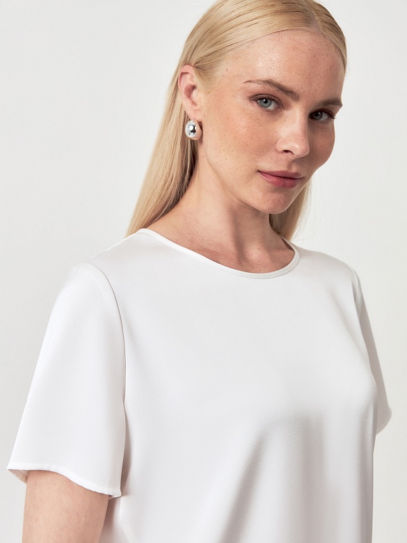 Блуза-футболка из атласа POMPA арт.3140262se0401