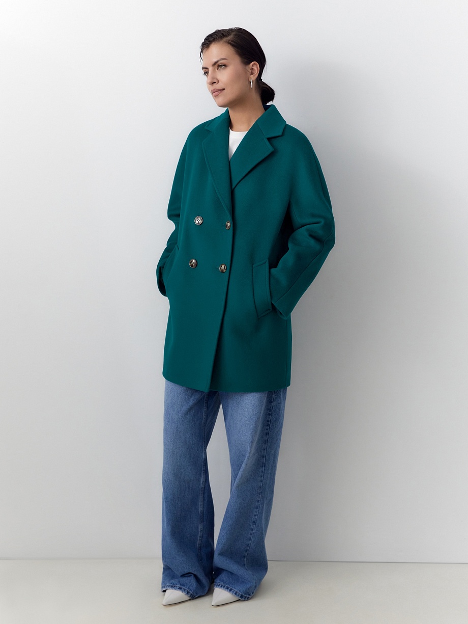 Укороченное пальто из шерсти с мембраной