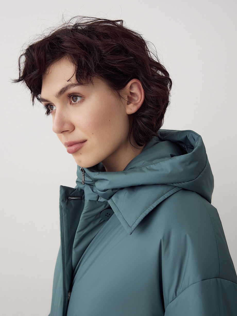 Пальто-тренч со съёмным капюшоном