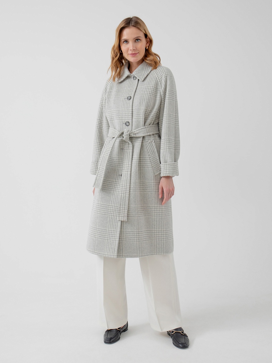 Шерстяное демисезонное пальто с мембраной