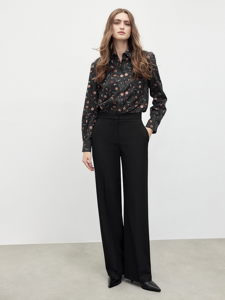 Прямые брюки на высокой посадке