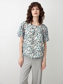 Свободная шифоновая блуза с акварельным принтом POMPA арт.3148950sr0390