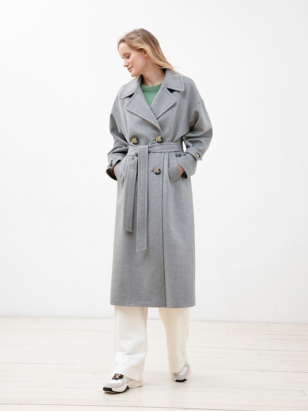 Шерстяное демисезонное пальто с мембраной