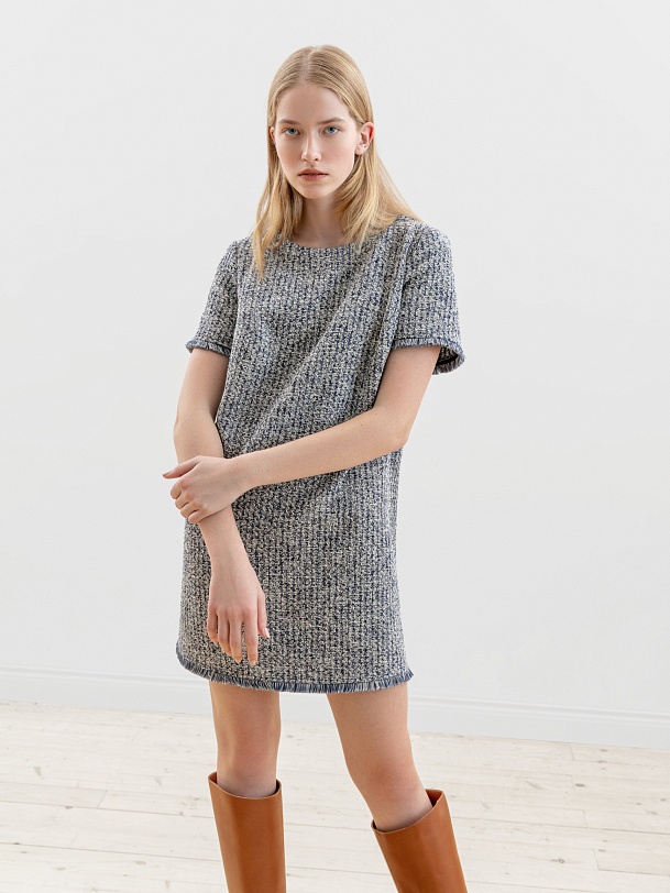 Платье мини из твида