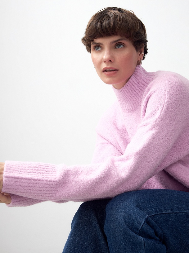 Свитер трикотажный лиловый