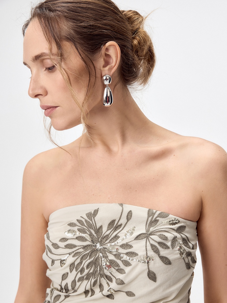 Топ-бандо из 100% хлопка с вышивкой