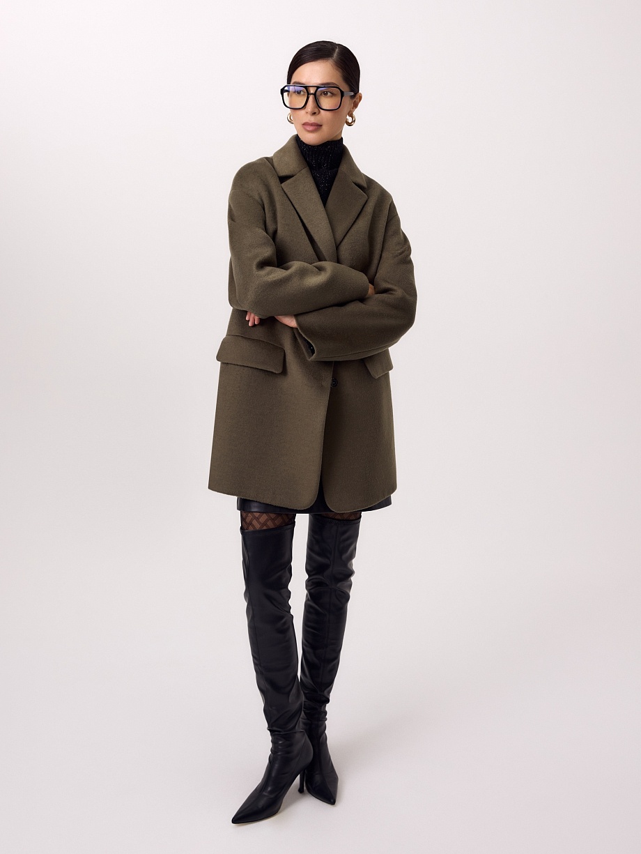 Демисезонное полупальто из шерсти