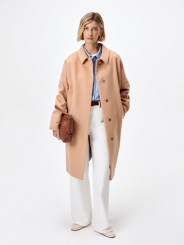 Шерстяное демисезонное пальто с мембраной