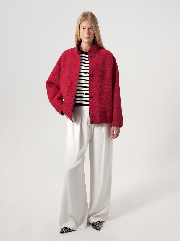 Бомбер из варёной шерсти с мембраной