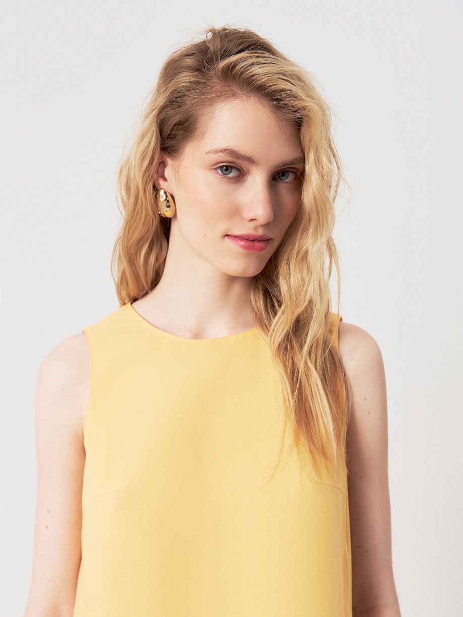 Летний топ из хлопка и льна