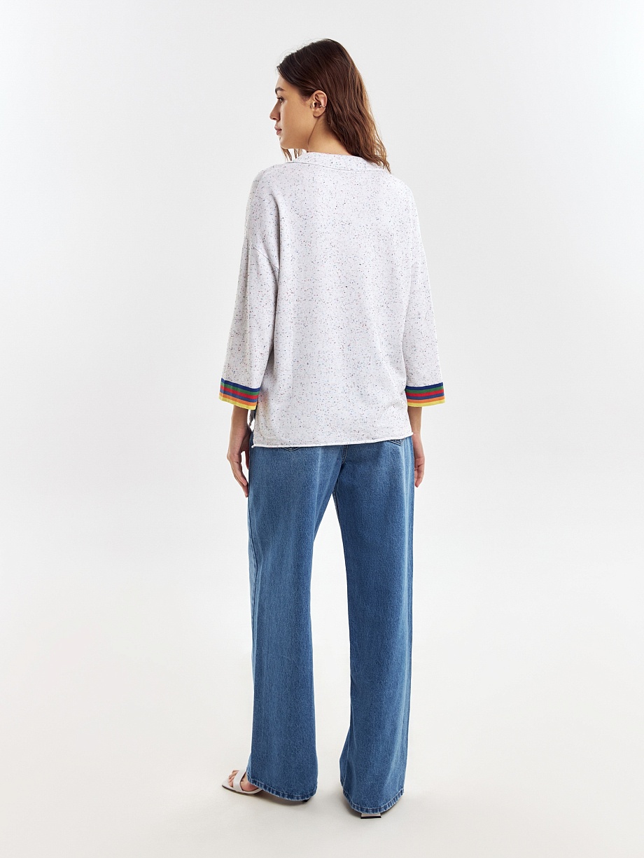 Вязаный джемпер свободного силуэта из вискозной пряжи