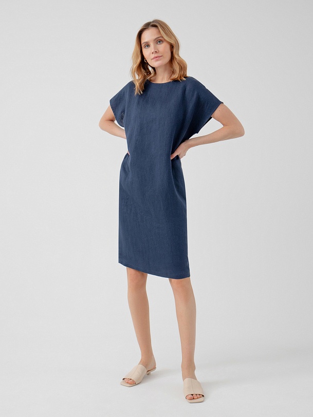 Платье-кокон из 100% льна