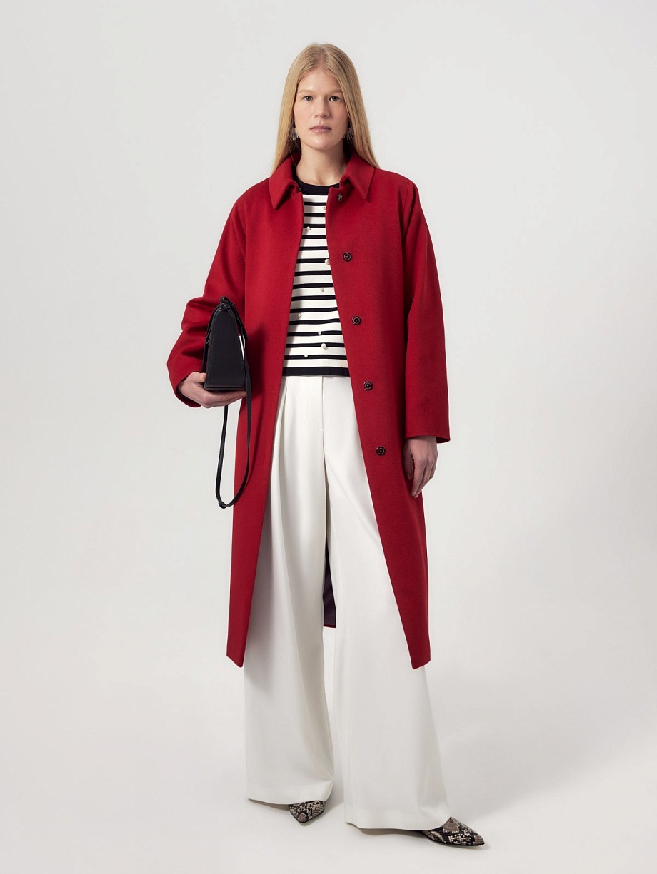 Демисезонное пальто из шерсти с мембраной