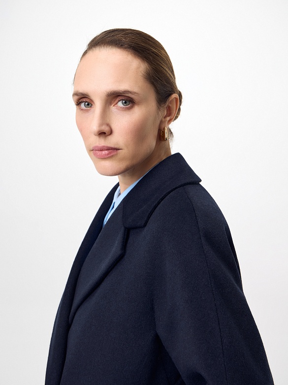 Пальто из шерсти с мембраной, утеплённой спинкой и съёмным капюшоном POMPA арт.1015391p90864