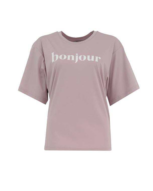 Футболка оверсайз с надписью Bonjour
