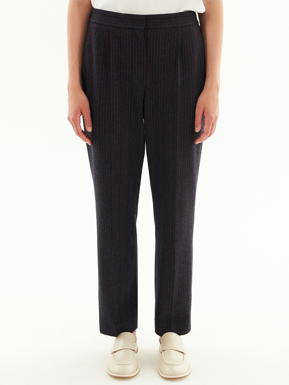 Прямые трикотажные брюки в полоску