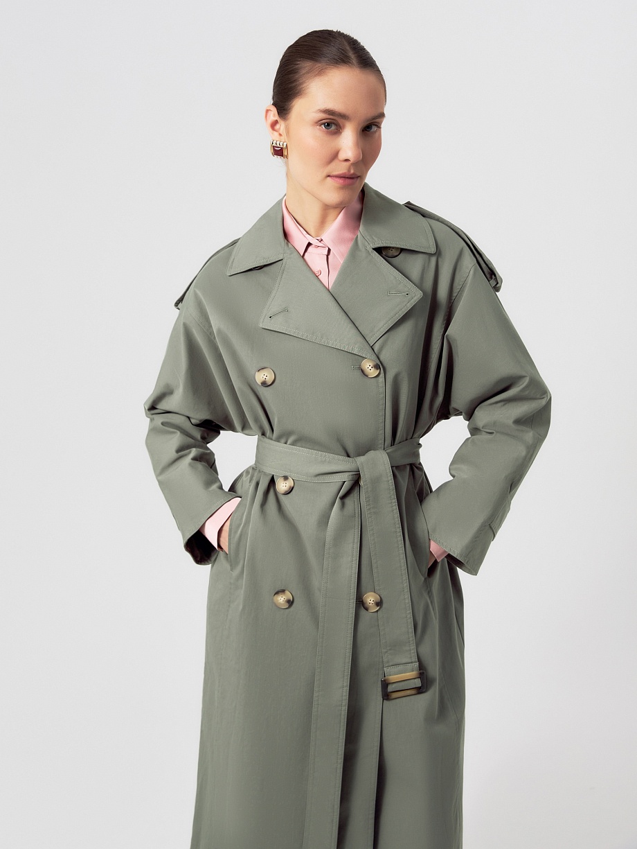 Классический двубортный тренч