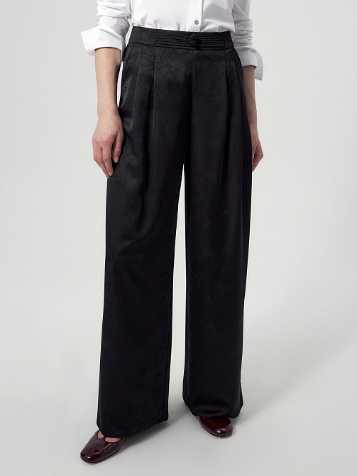 Широкие брюки из жаккарда