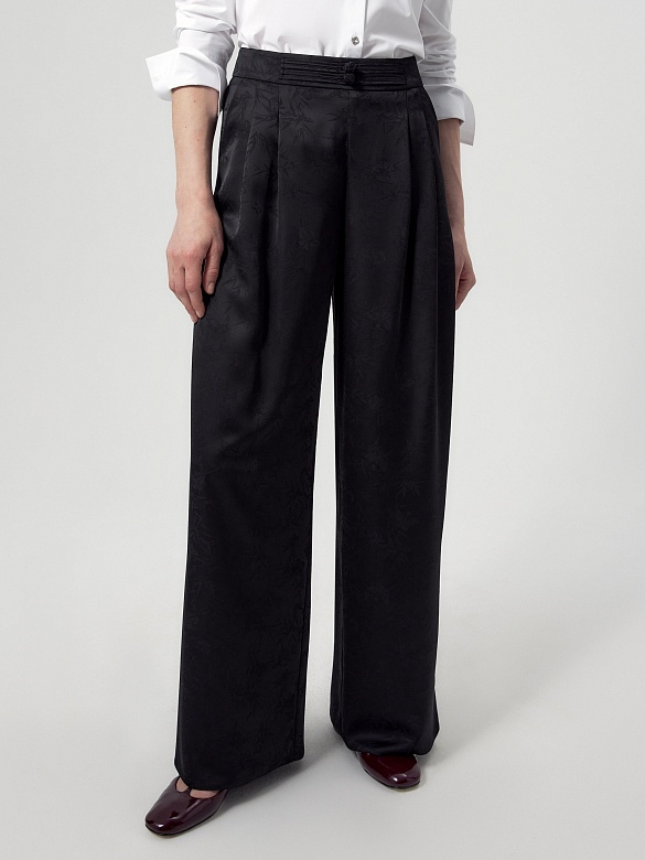 Широкие брюки из жаккарда POMPA арт.2111020mc0699