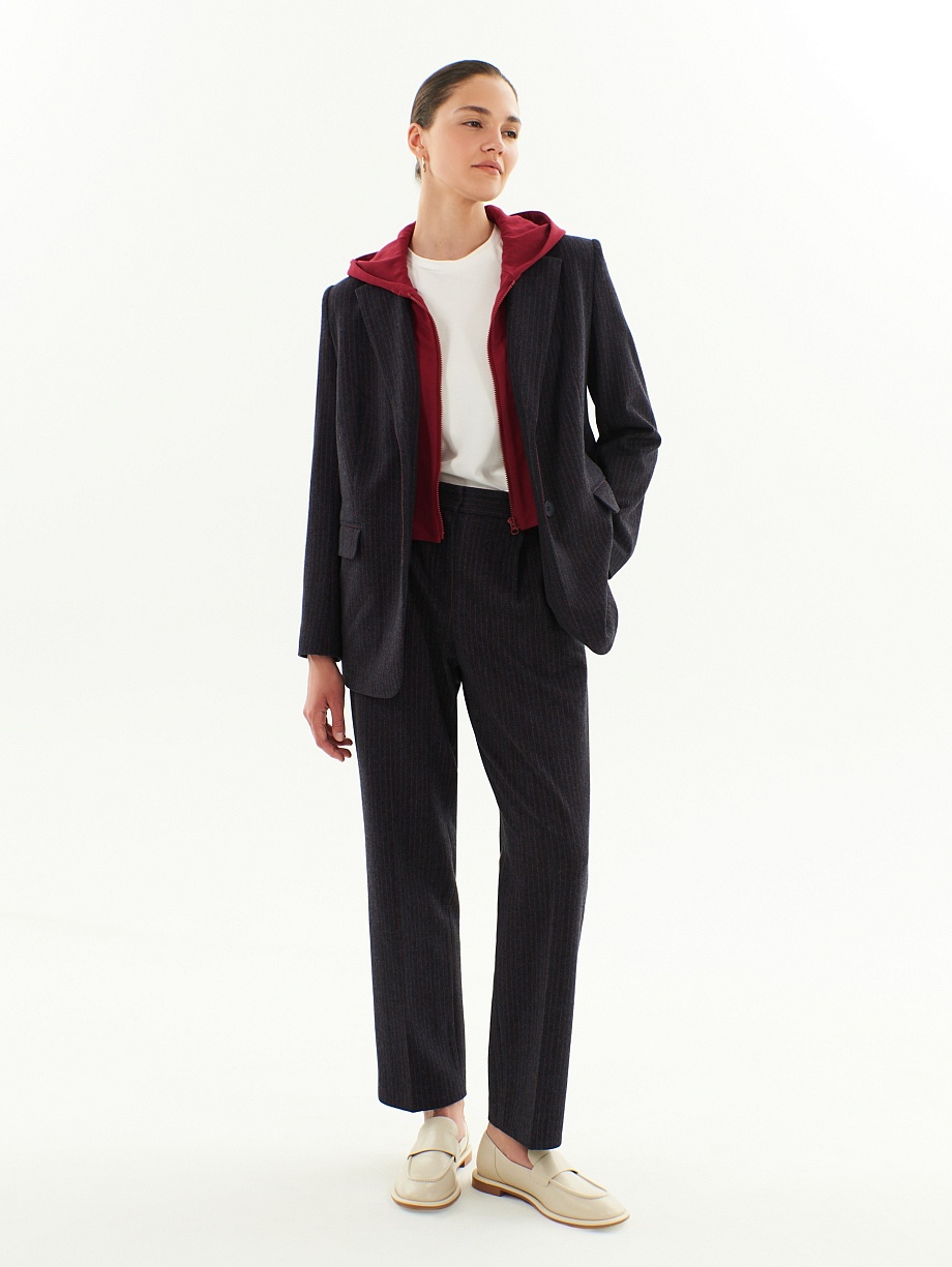 Прямые трикотажные брюки в полоску