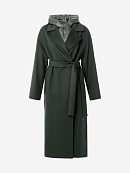 Пальто из шерсти с мембраной, утеплённой спинкой и съёмным капюшоном POMPA арт.1015545p90841